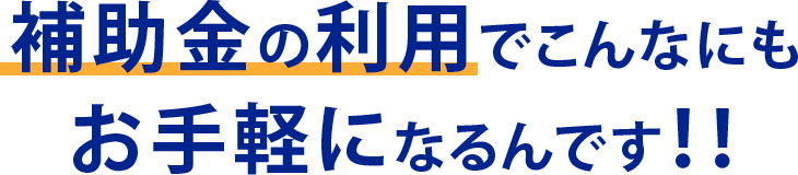 補助金の利用でこんなにもお手軽になるんです！！